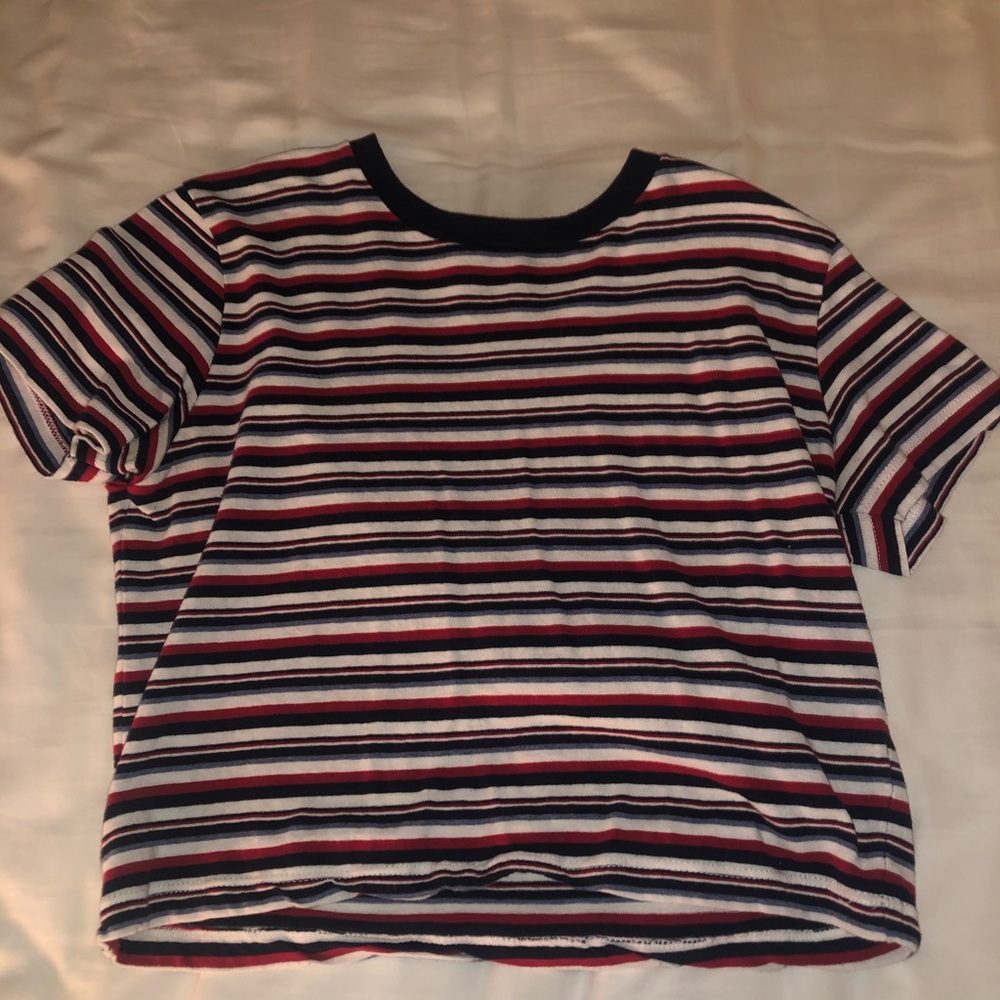 BRANDY MELVILLE RED WHITE AND BLUE CROP TOP